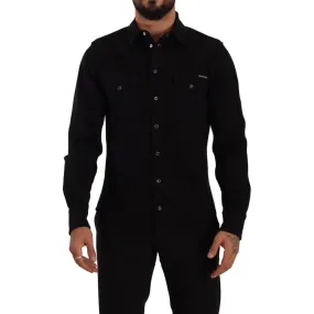 Dolce & Gabbana Slim Fit Casual Black Designer Shirt