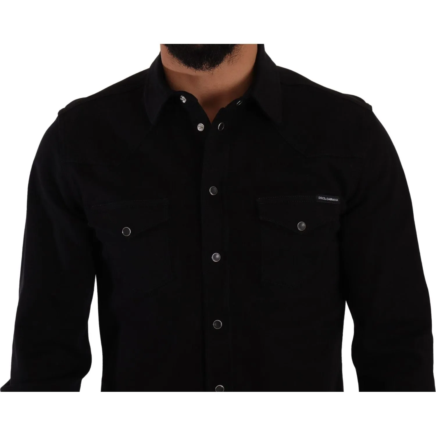 Dolce & Gabbana Slim Fit Casual Black Designer Shirt