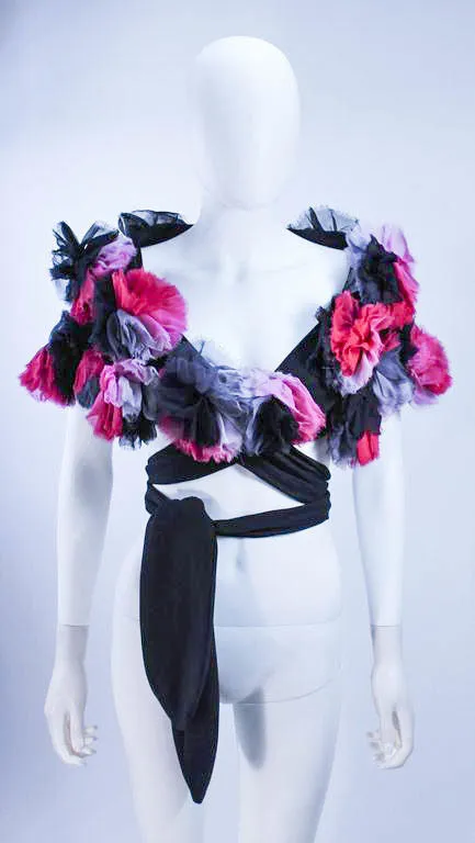 ELIZABETH MASON COUTURE Made to Order Silk Ombre "Rose" Wrap