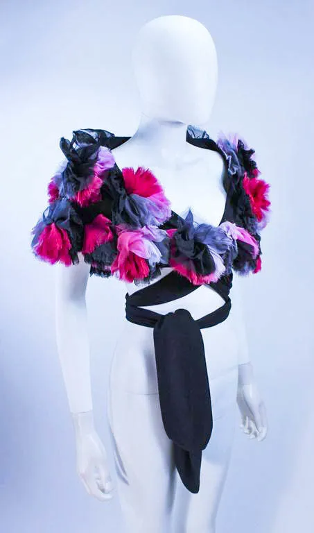 ELIZABETH MASON COUTURE Made to Order Silk Ombre "Rose" Wrap