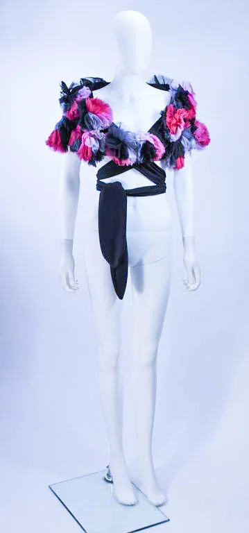 ELIZABETH MASON COUTURE Made to Order Silk Ombre "Rose" Wrap