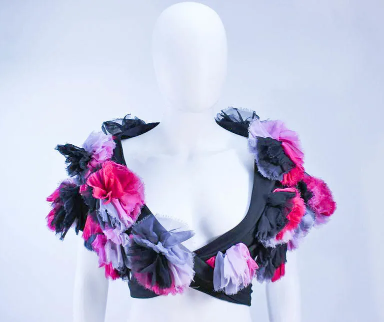 ELIZABETH MASON COUTURE Made to Order Silk Ombre "Rose" Wrap