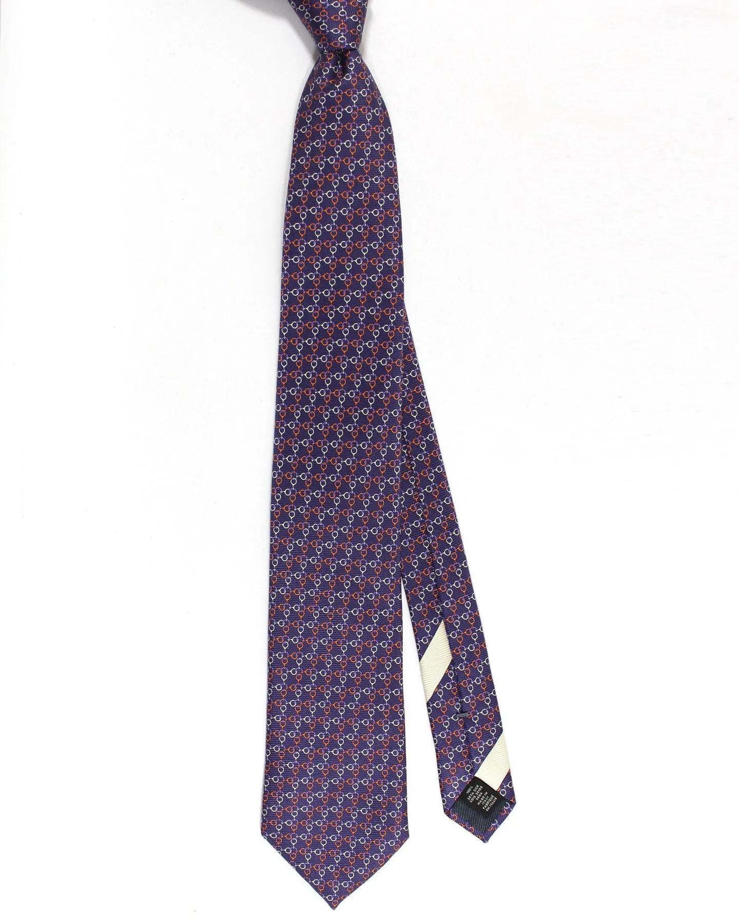 Ermenegildo Zegna Silk Tie Purple Orange Chain SALE