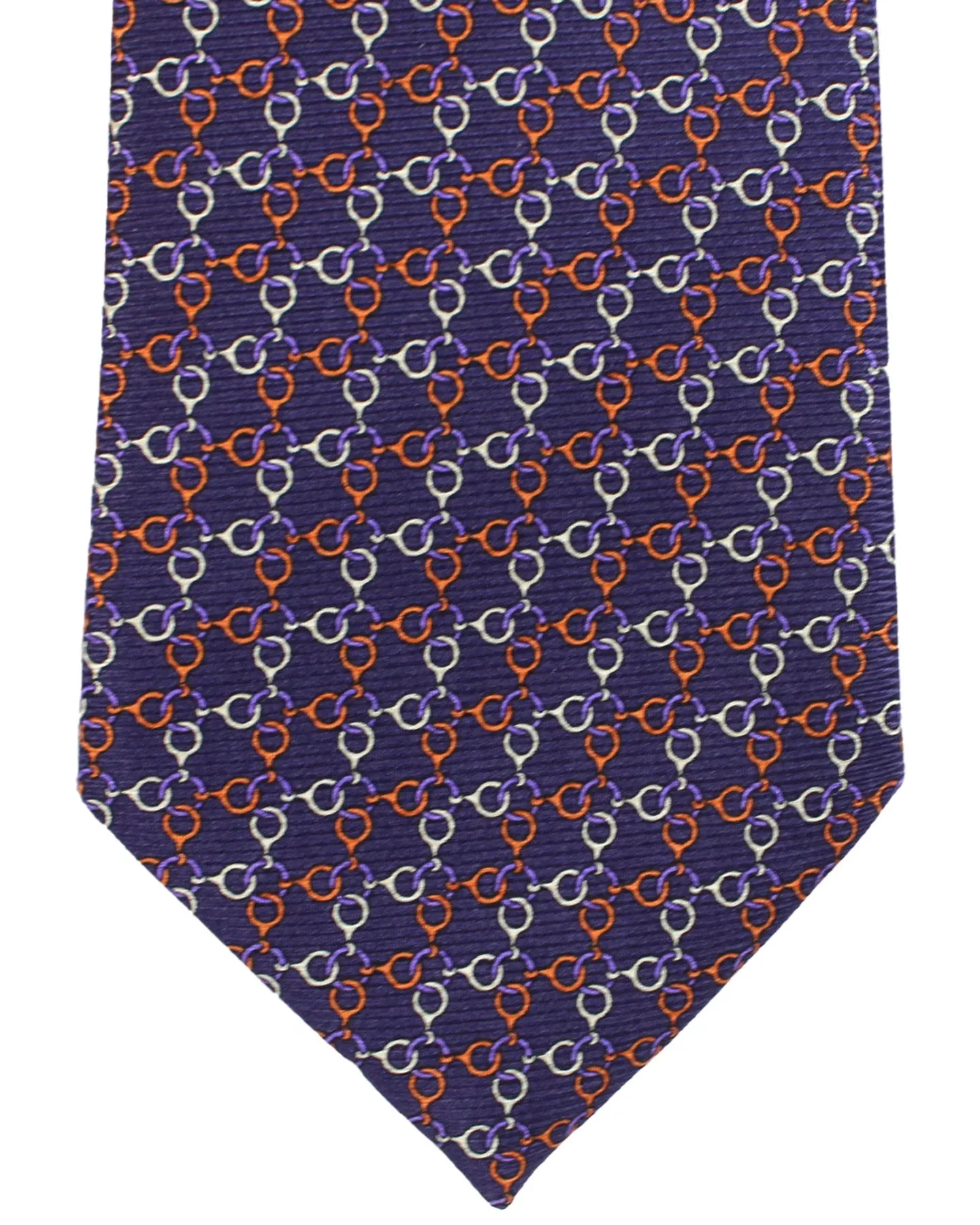 Ermenegildo Zegna Silk Tie Purple Orange Chain SALE