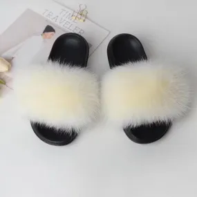 Fashion Solid color fur slippers