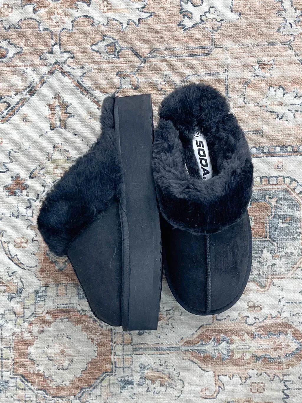 Faux Fur Slip On Shoes