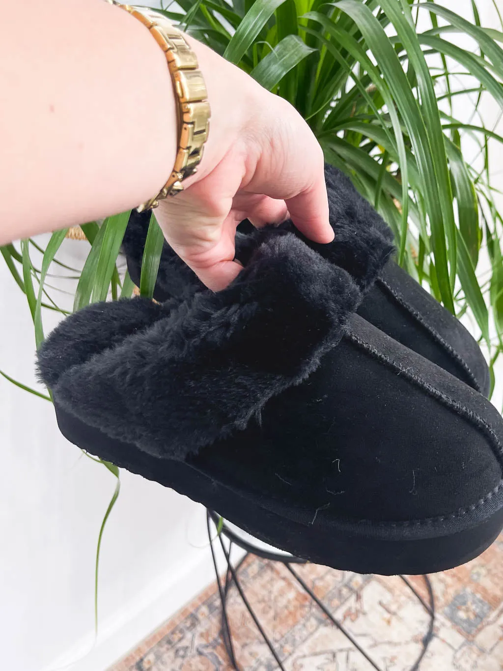 Faux Fur Slip On Shoes