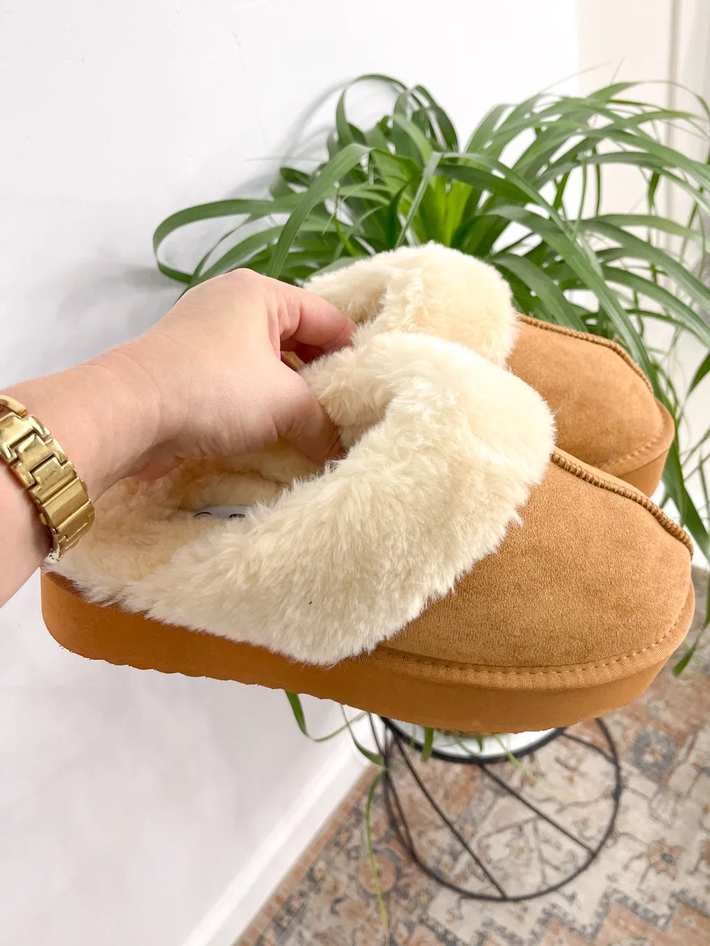 Faux Fur Slip On Shoes