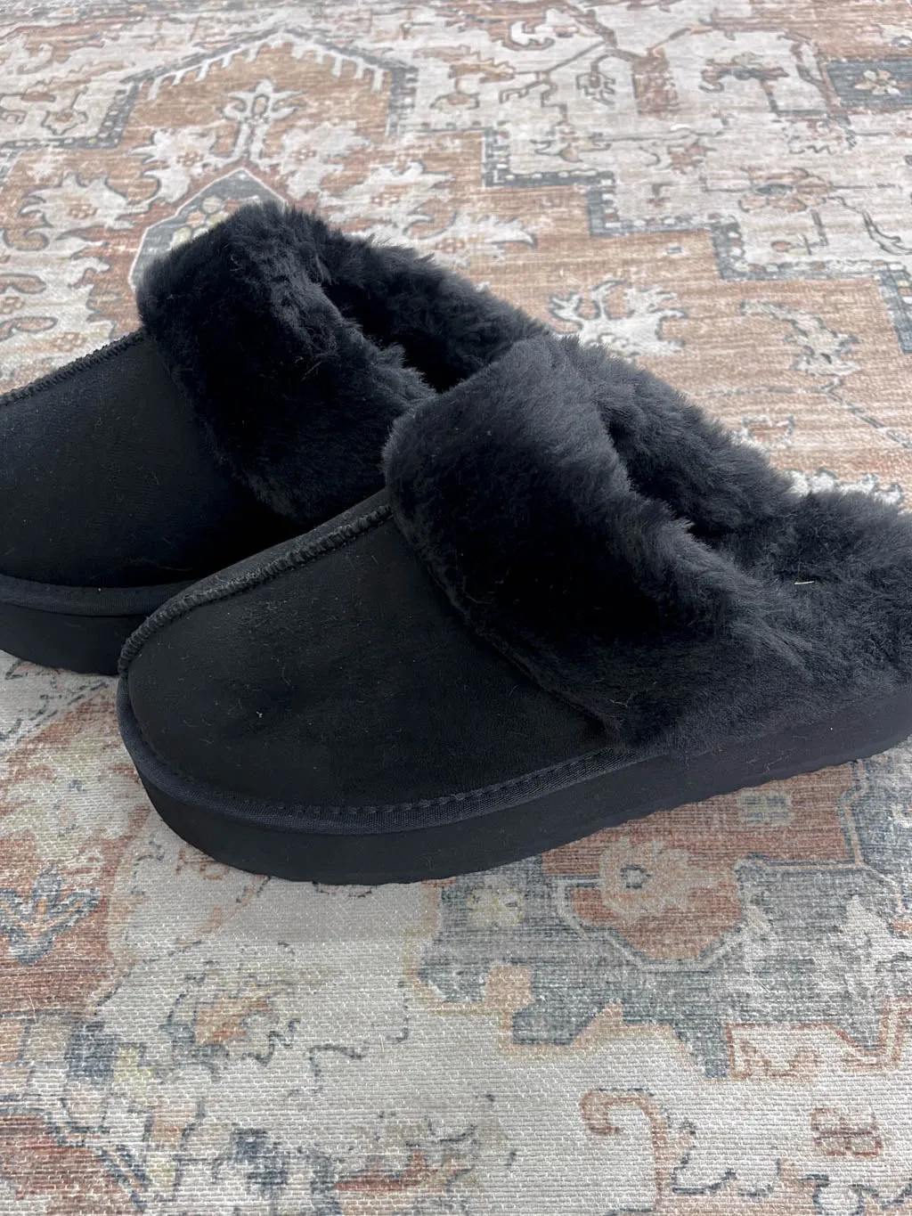 Faux Fur Slip On Shoes