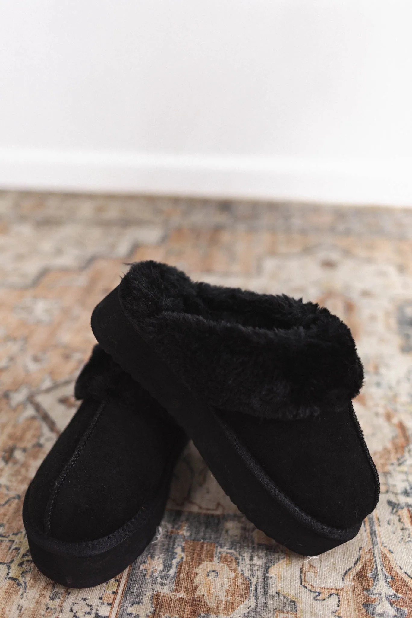 Faux Fur Slip On Shoes