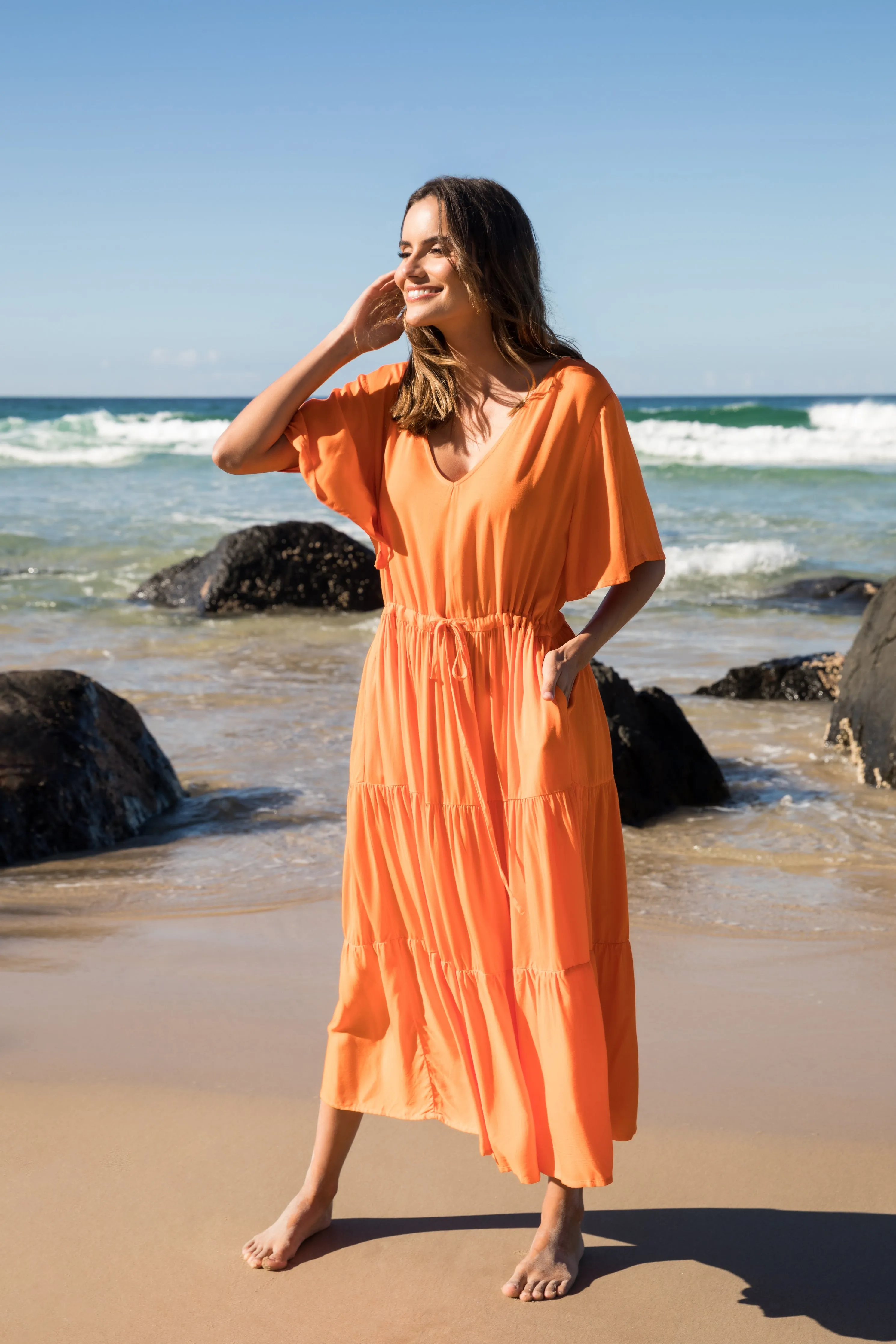 FINAL SALE Lili Dress in Tangelo Orange