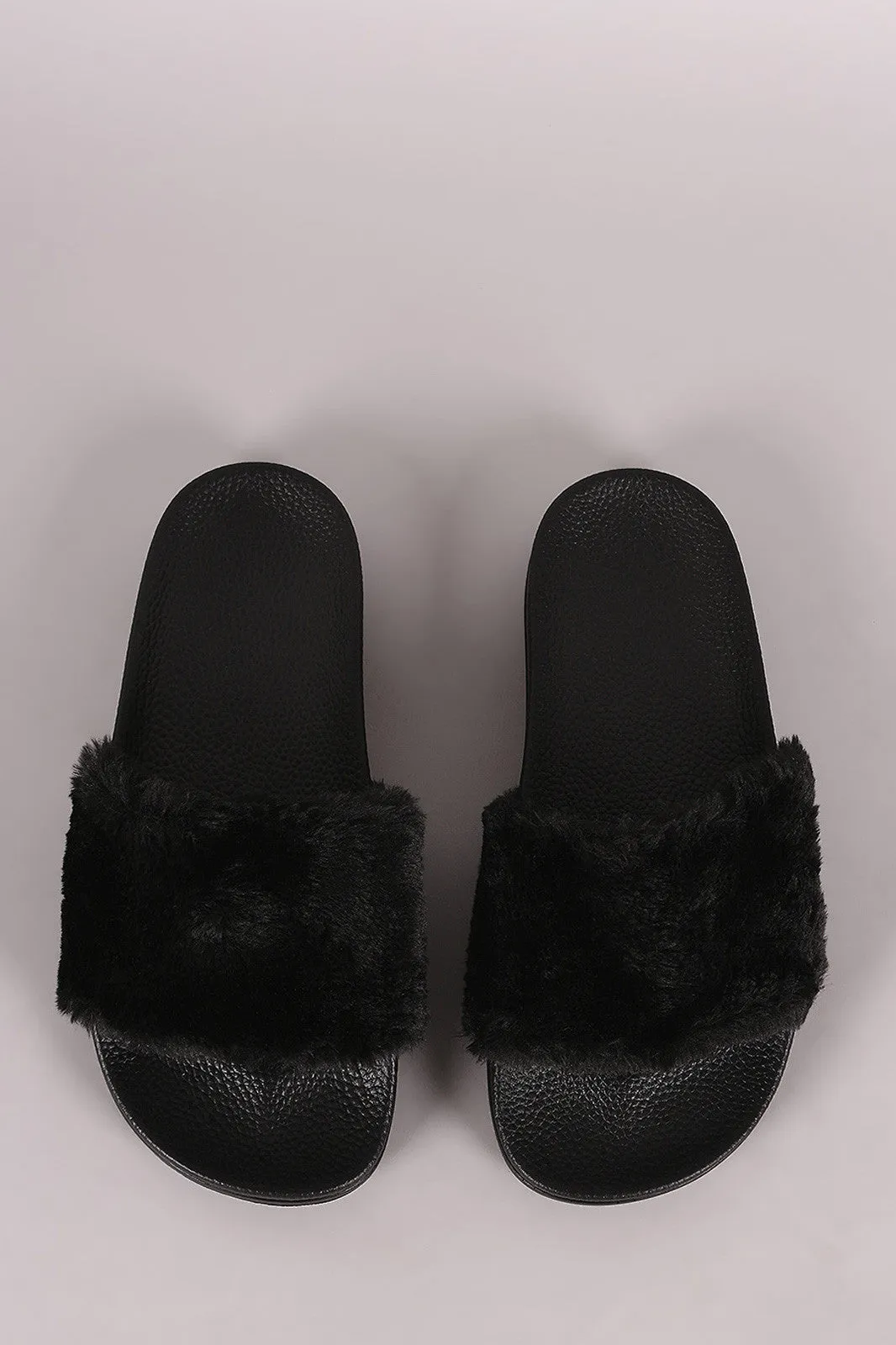 Fluffy Faux Fur Slide Sandal