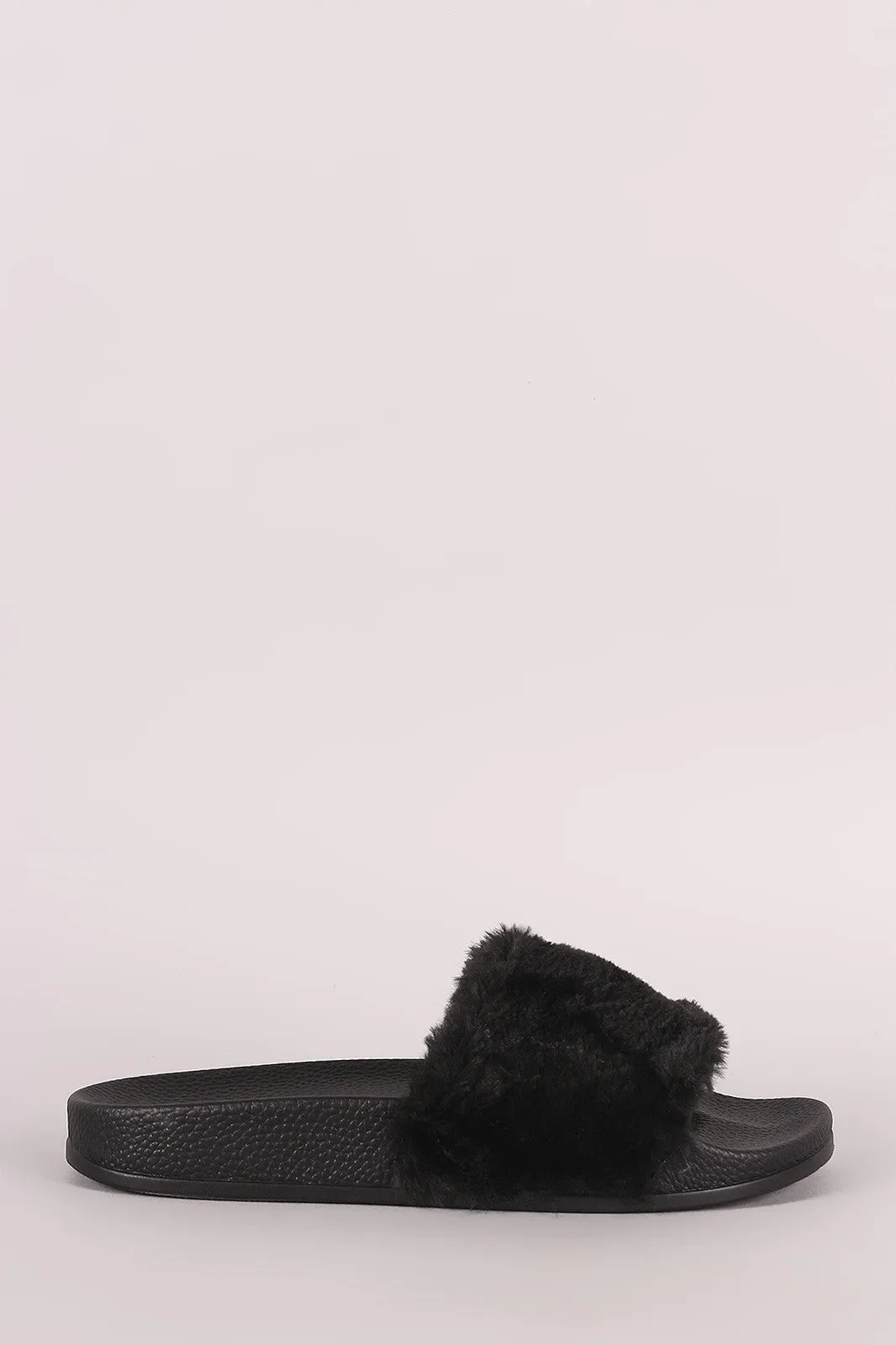 Fluffy Faux Fur Slide Sandal