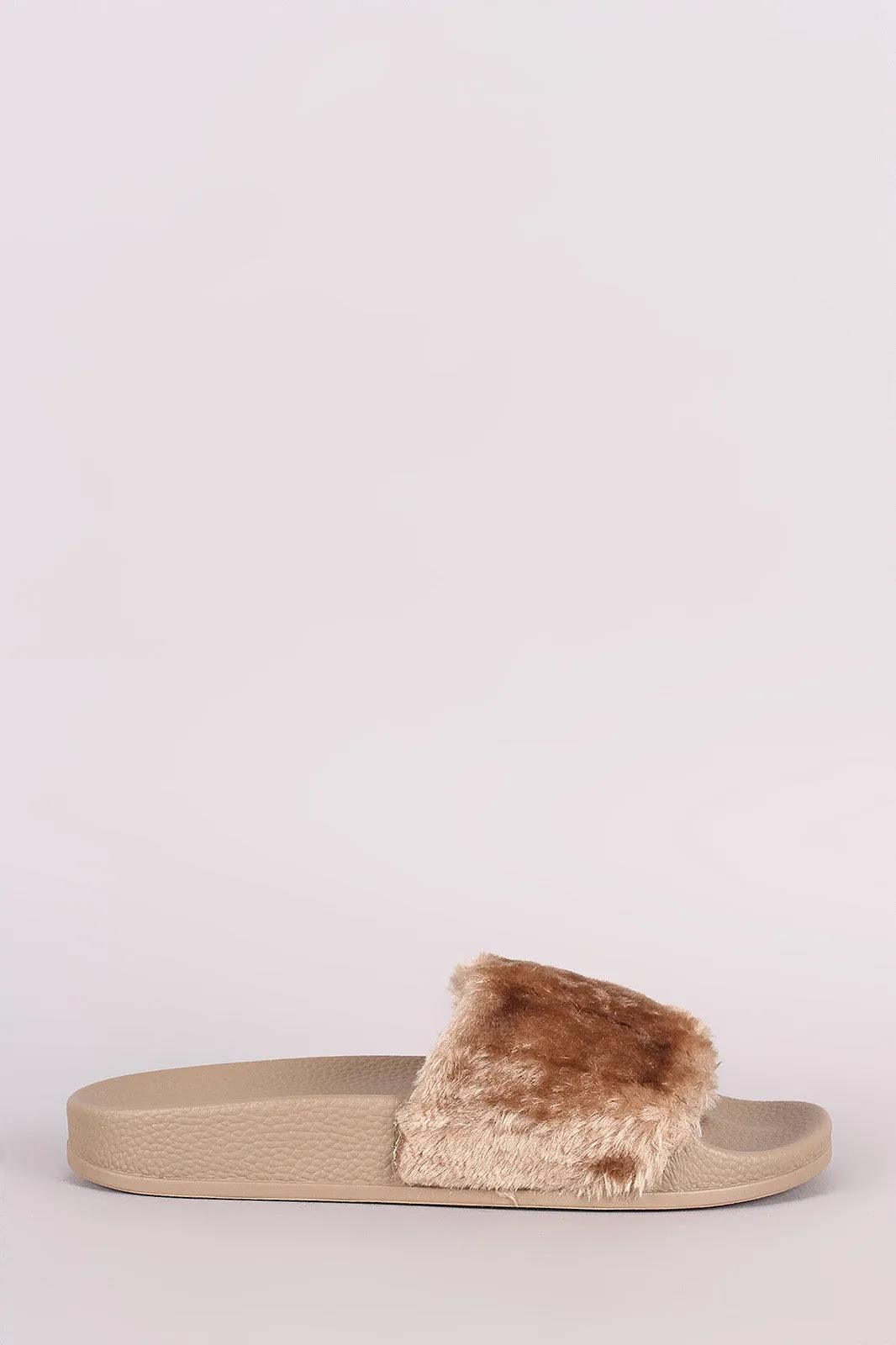 Fluffy Faux Fur Slide Sandal