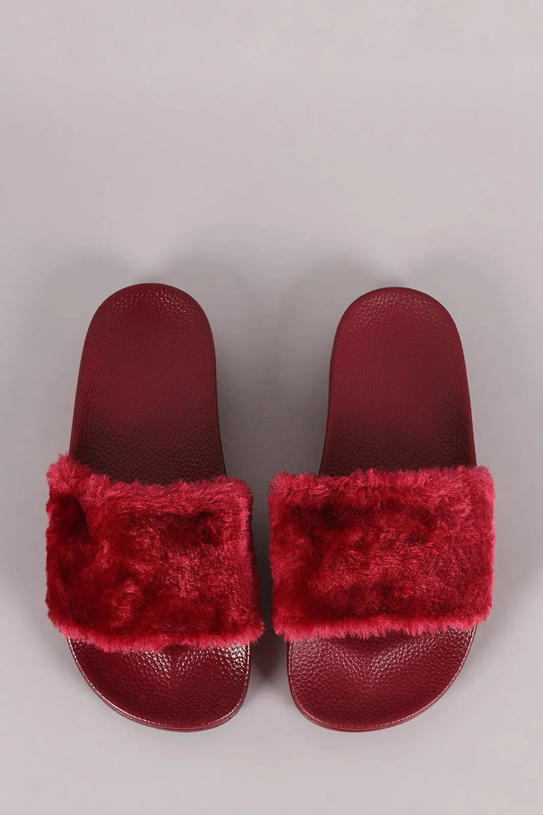 Fluffy Faux Fur Slide Sandal