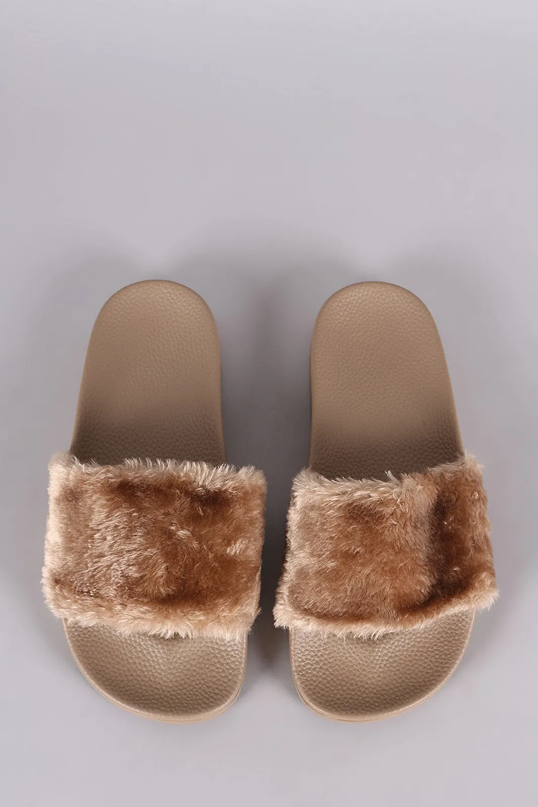 Fluffy Faux Fur Slide Sandal