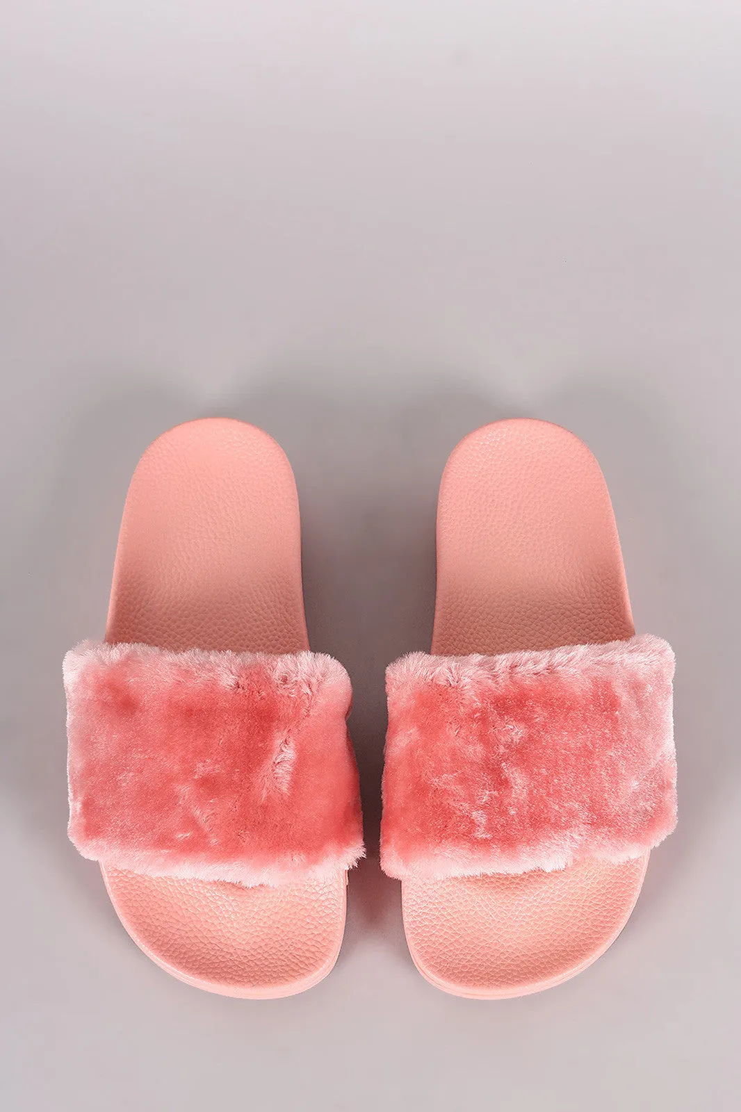 Fluffy Faux Fur Slide Sandal