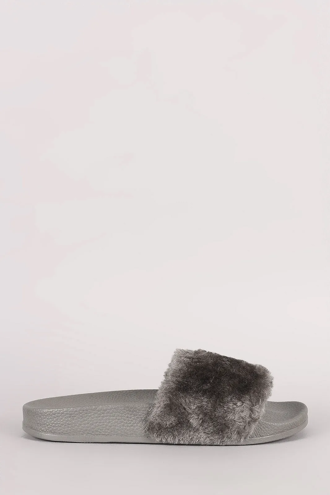 Fluffy Faux Fur Slide Sandal