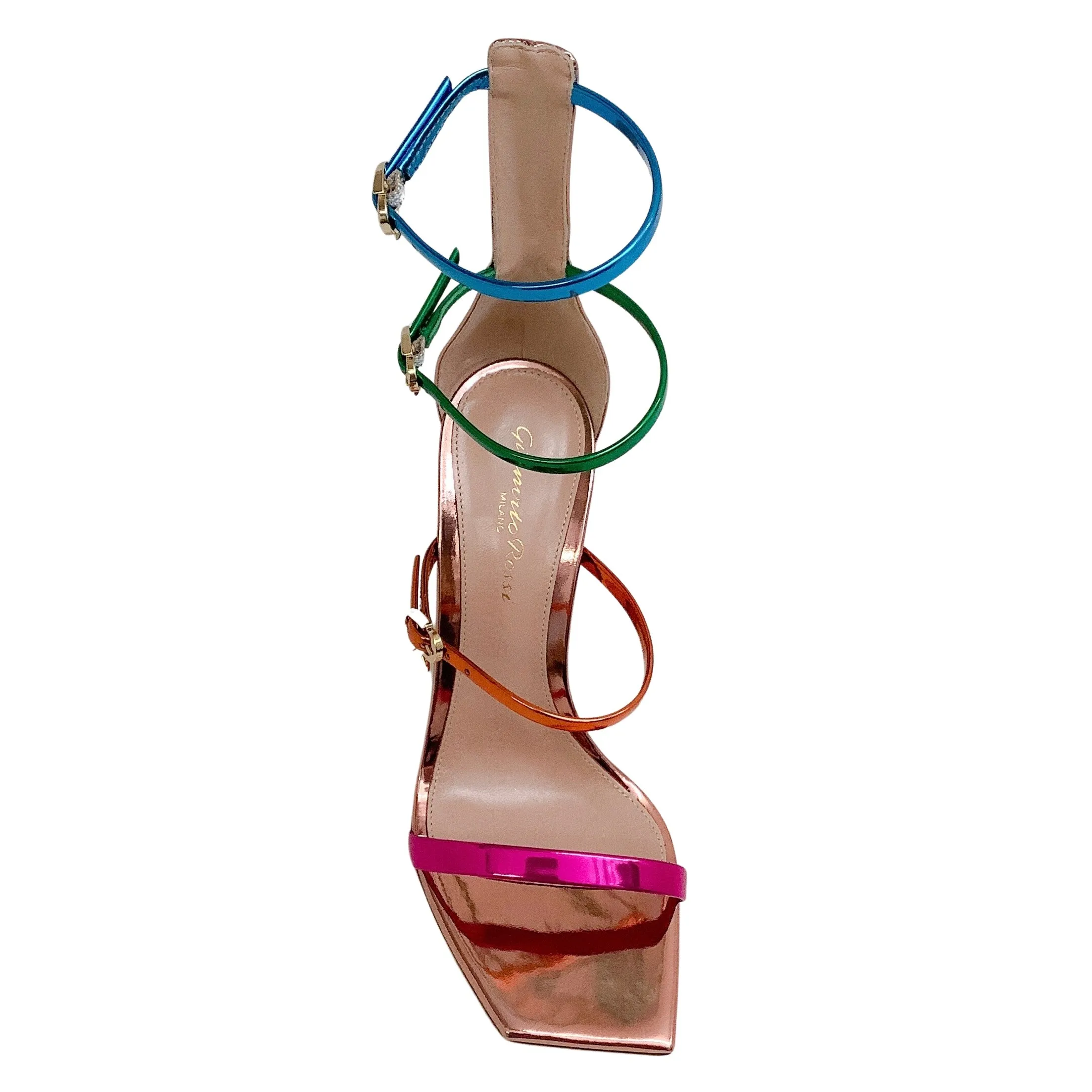 Gianvito Rossi Multi Metallic Ribbon Uptown Sandals