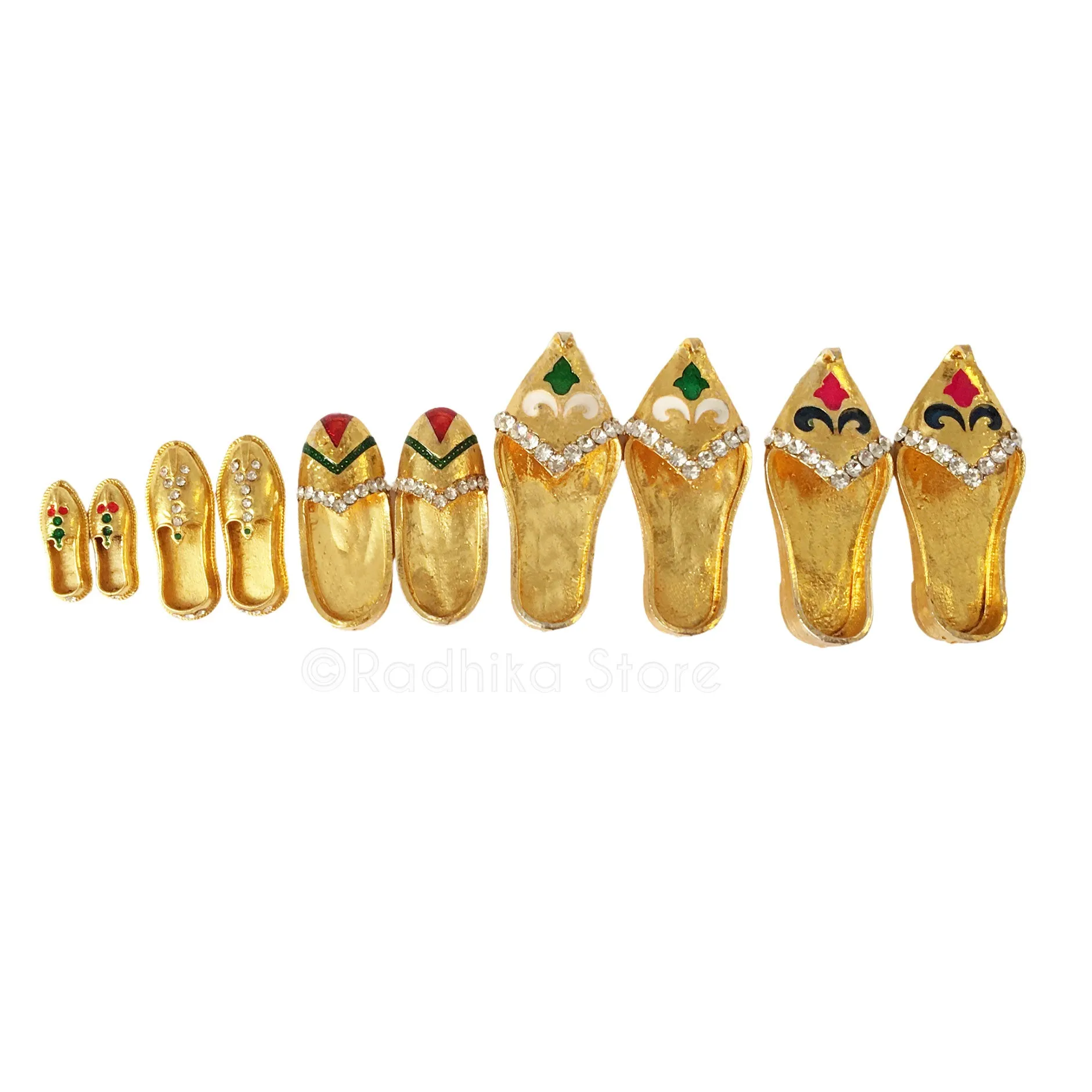 Golden Deity Slippers - Shoes - Green or Red