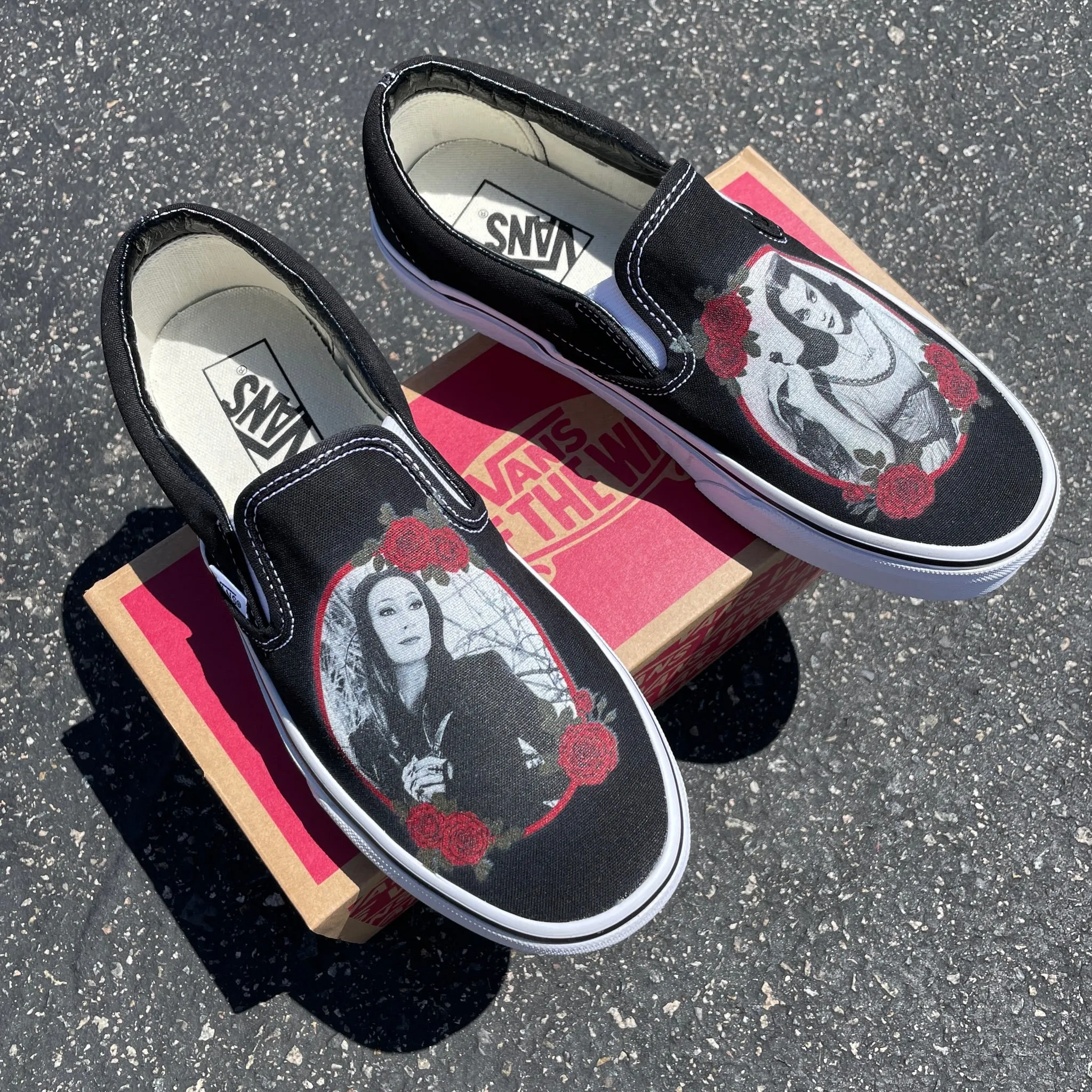 Goth Goddesses - Addams Family - Custom Vans Shoes