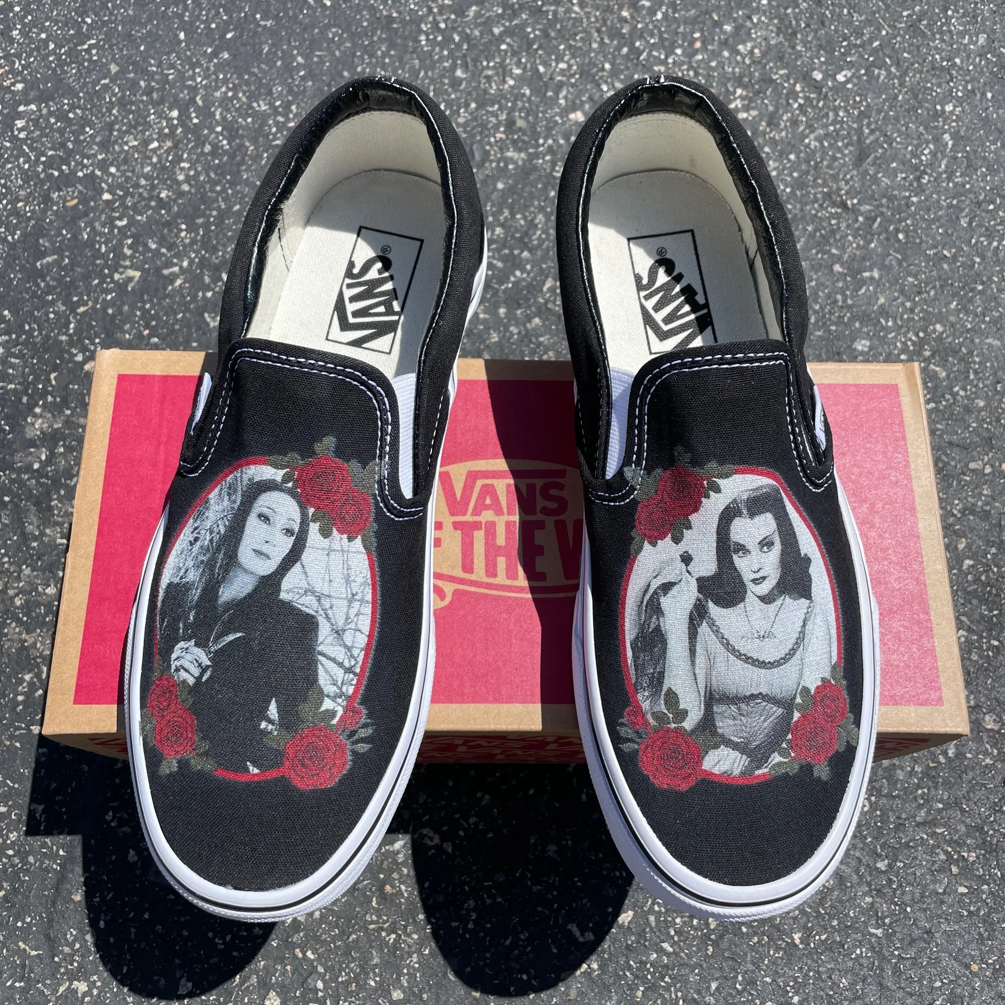 Goth Goddesses - Addams Family - Custom Vans Shoes