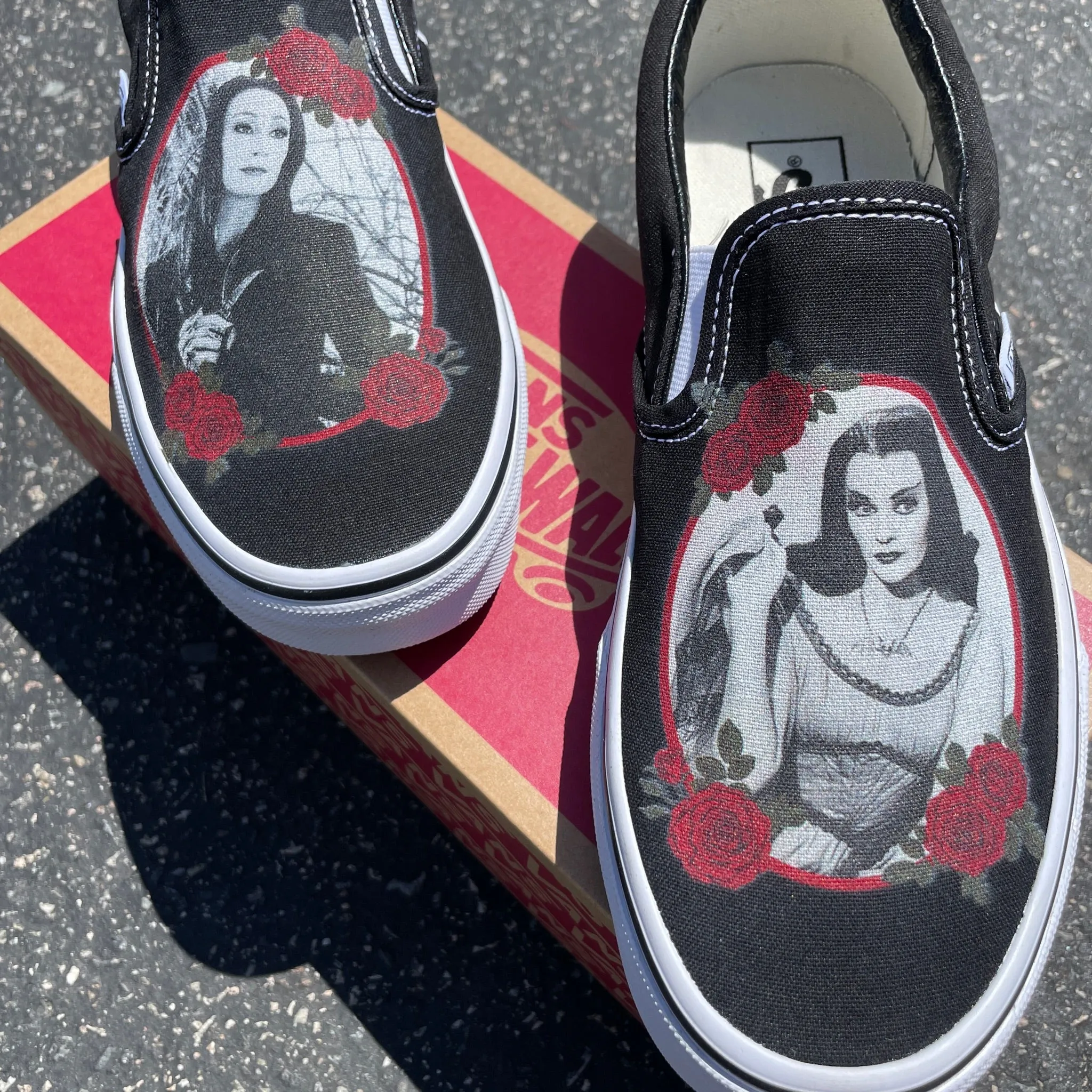 Goth Goddesses - Addams Family - Custom Vans Shoes