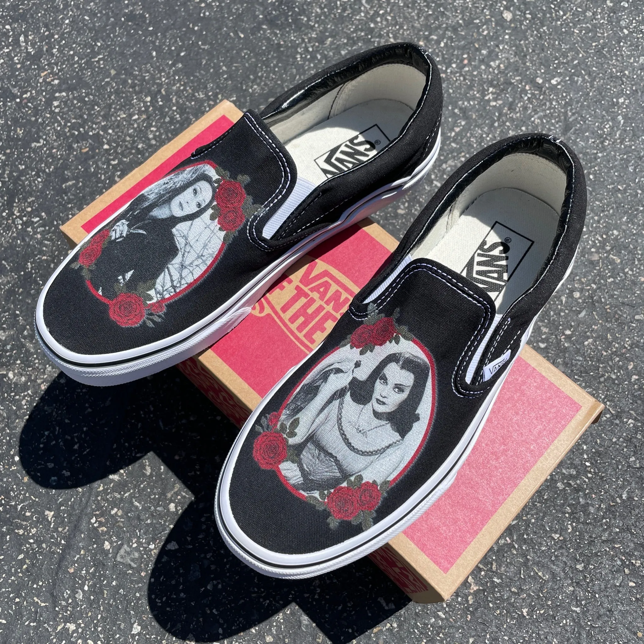 Goth Goddesses - Addams Family - Custom Vans Shoes