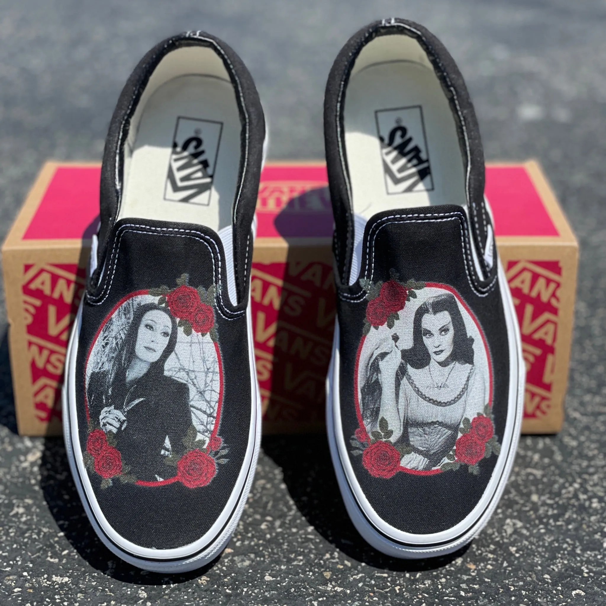 Goth Goddesses - Addams Family - Custom Vans Shoes