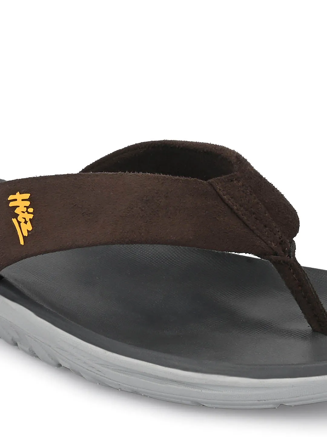 Hitz Men's Brown Open Toe Casual Slippers