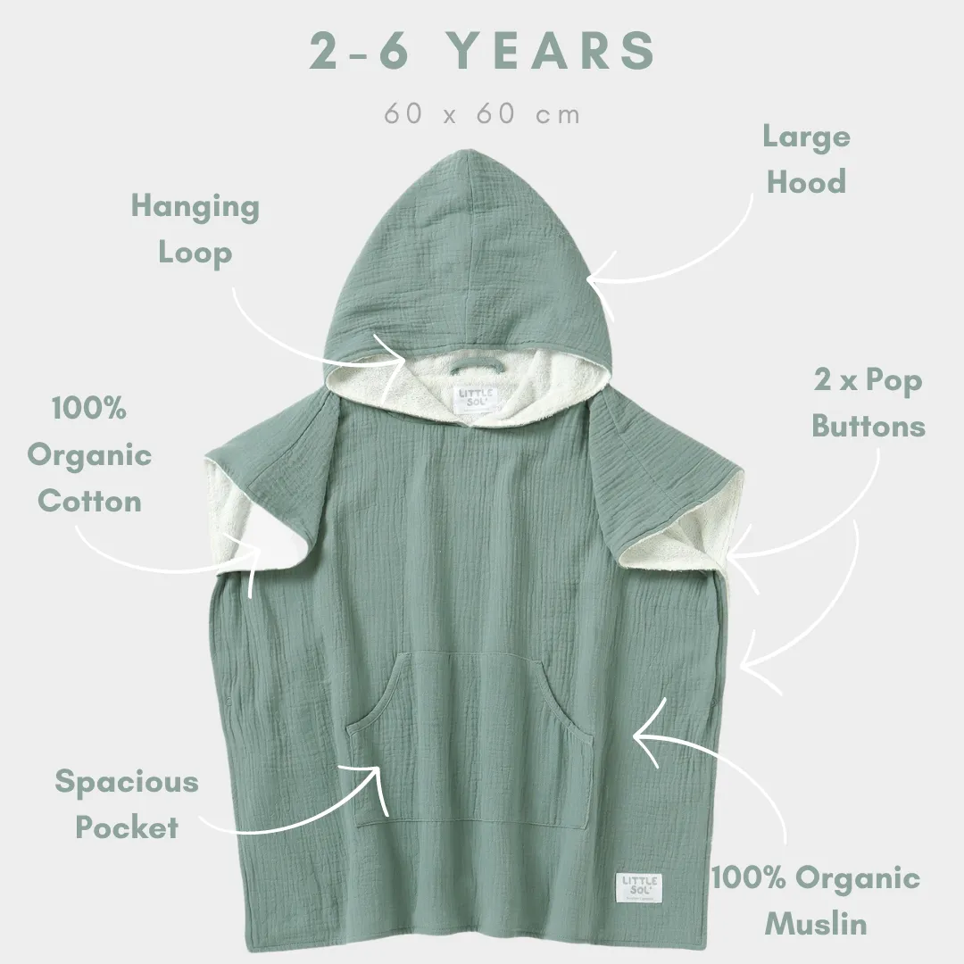 Hooded Beach Towel - Ocean Green (2 - 6 Years)