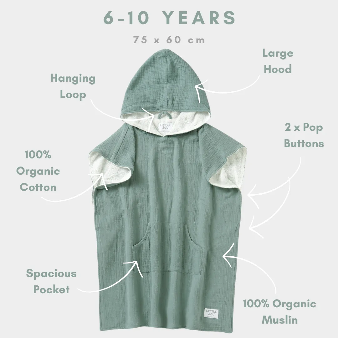 Hooded Beach Towel - Ocean Green (6 - 10 Years)