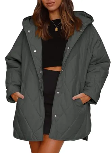 iForgirls 2023 Winter Coat for Women Diamond Quilted Hooded Lightweight Jackets