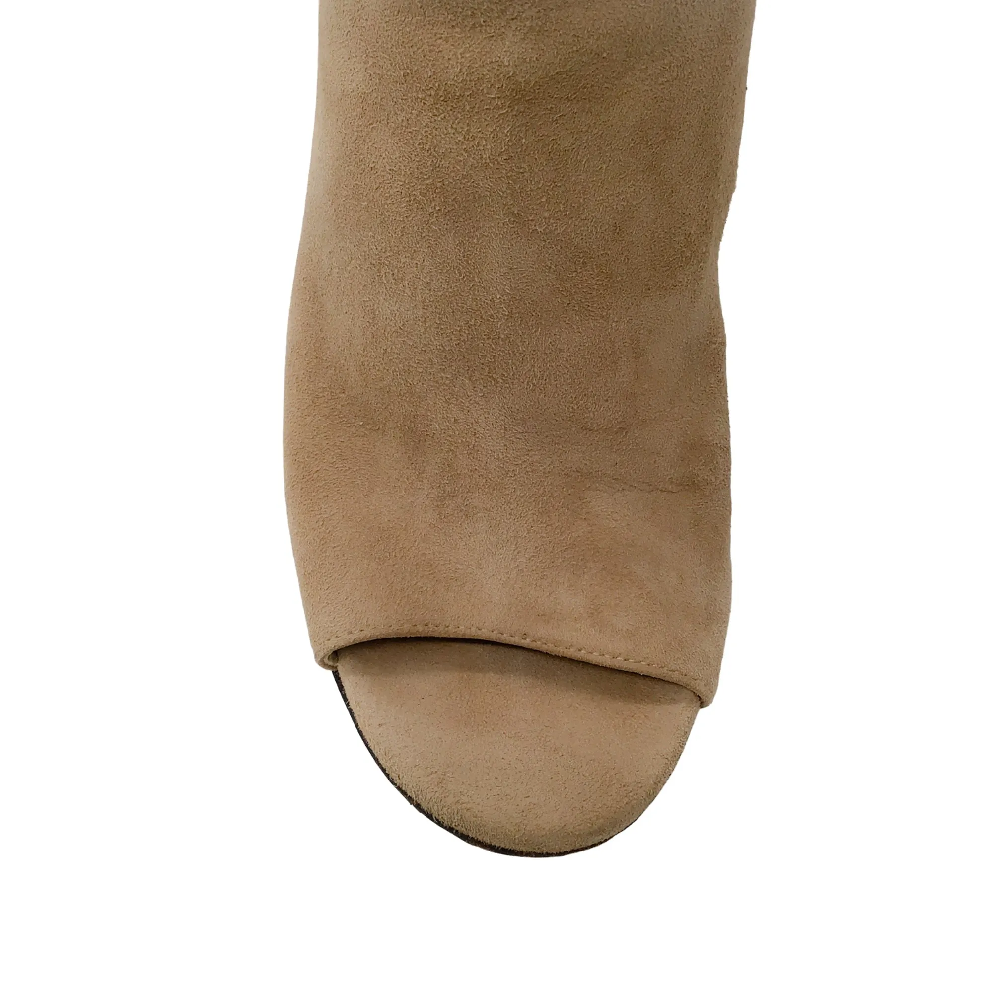 Jimmy Choo Beige Mysen 100 Open Toe Suede Boots