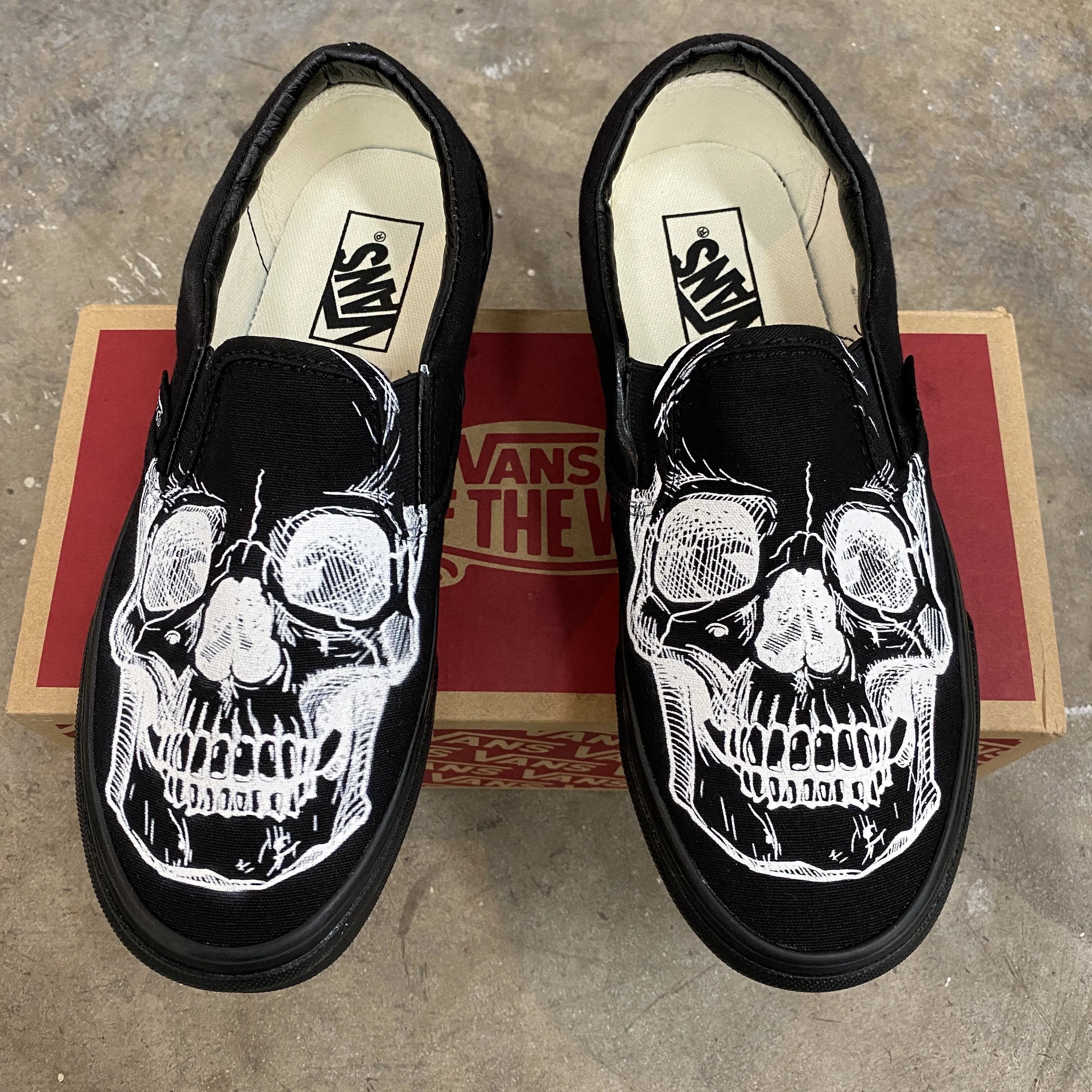 Kids Shoes - Big Skull Head Slip Ons