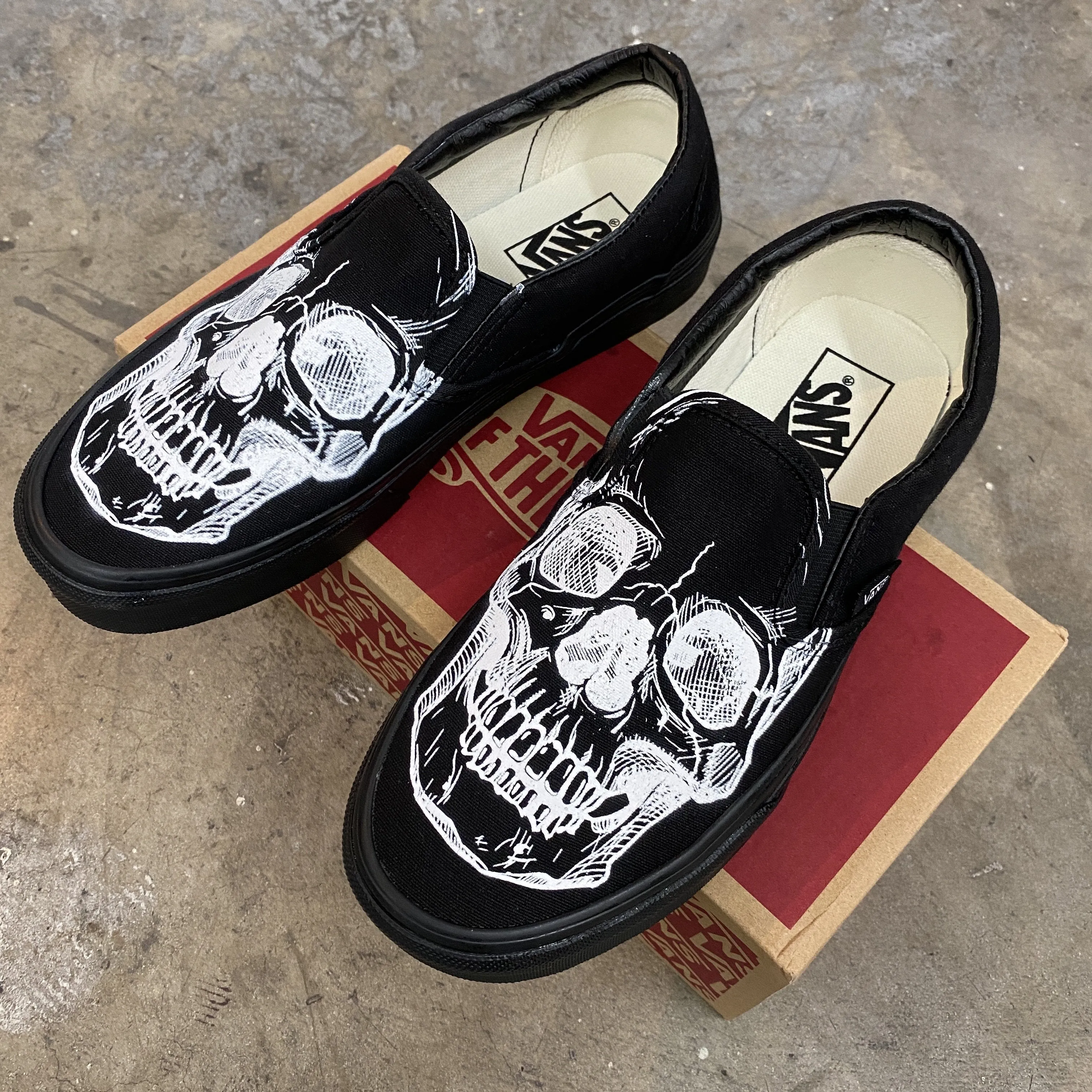 Kids Shoes - Big Skull Head Slip Ons