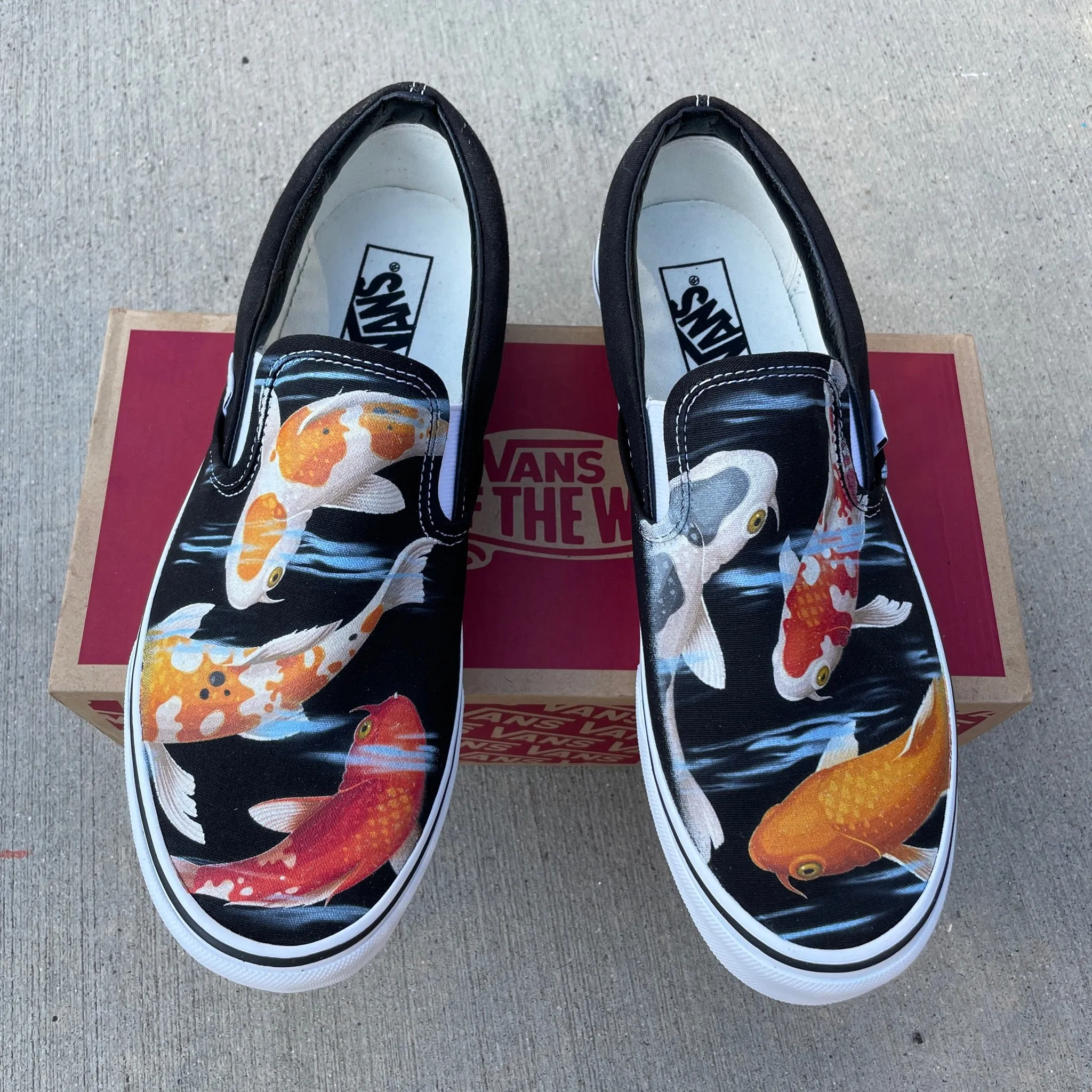 Koi Pond - Black Slip On Vans