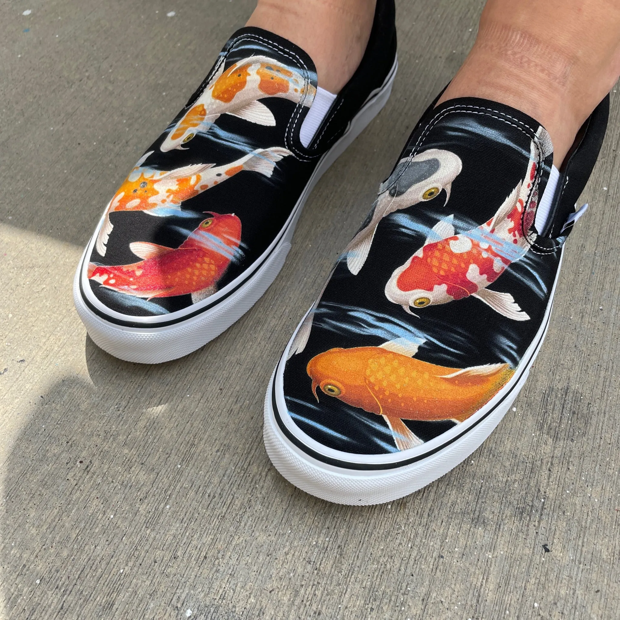 Koi Pond - Black Slip On Vans