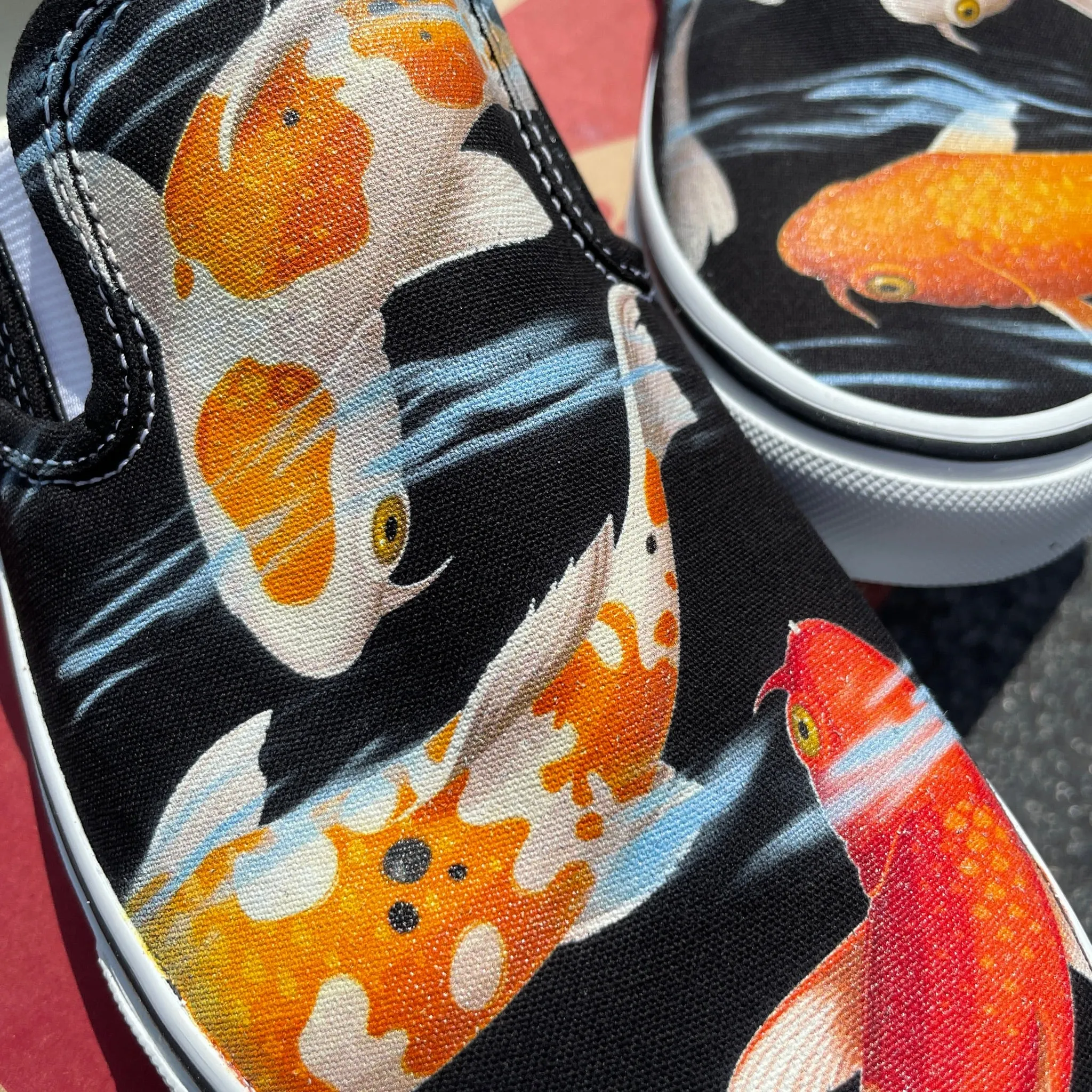 Koi Pond - Black Slip On Vans