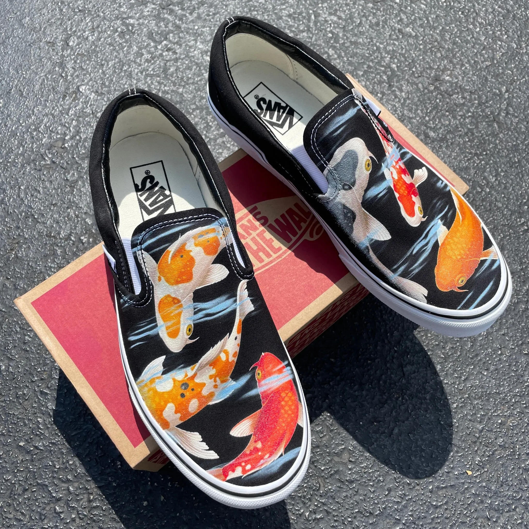 Koi Pond - Black Slip On Vans