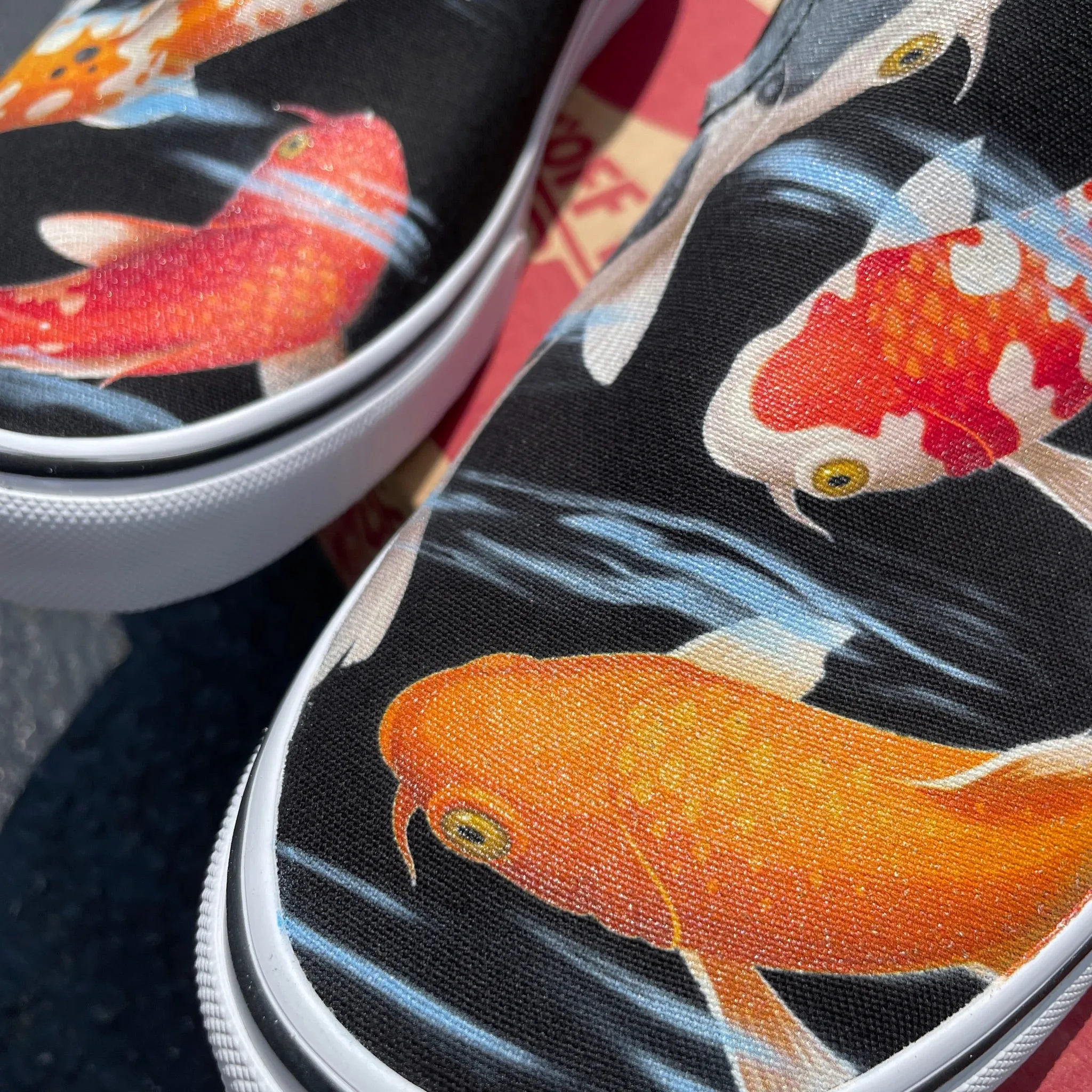 Koi Pond - Black Slip On Vans