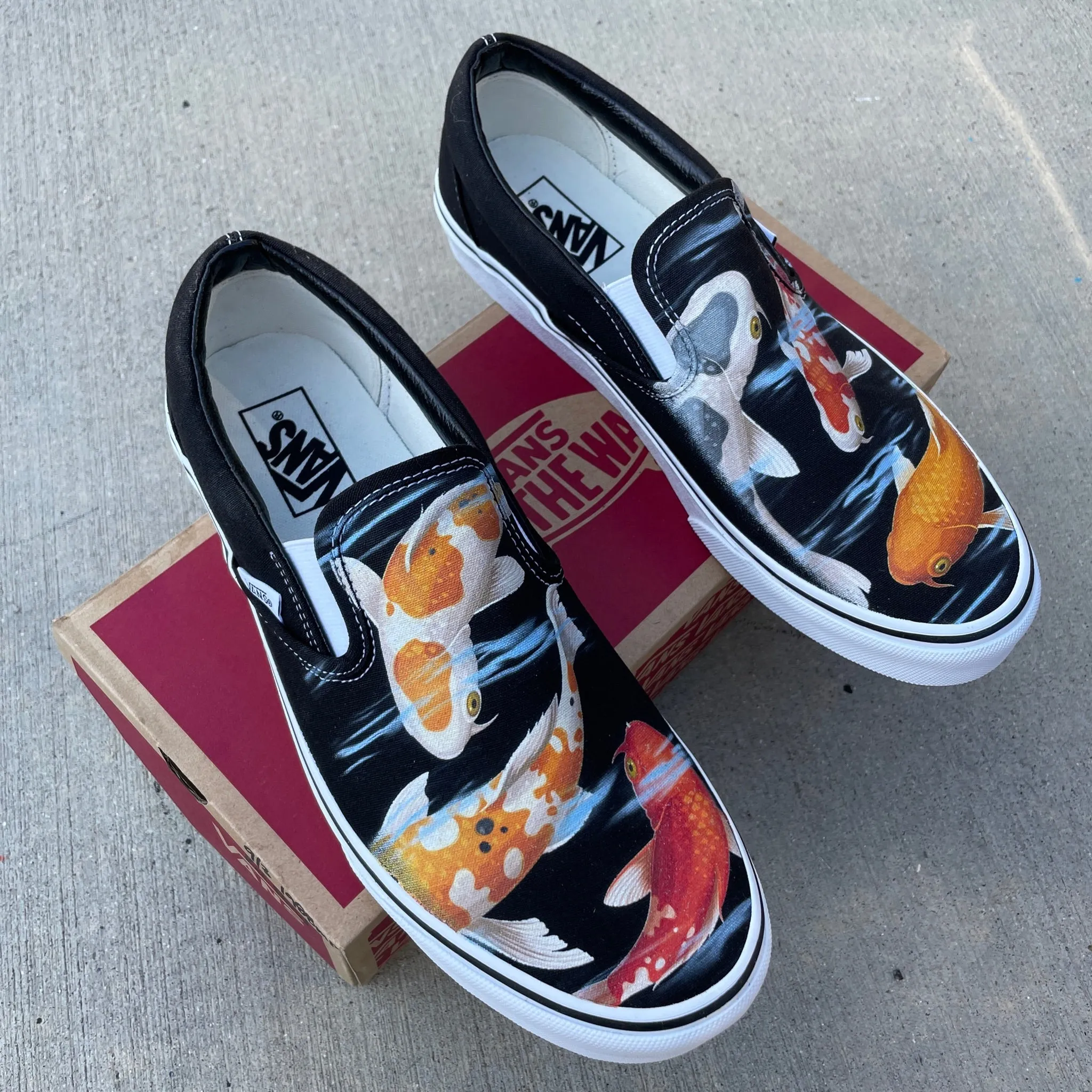 Koi Pond - Black Slip On Vans