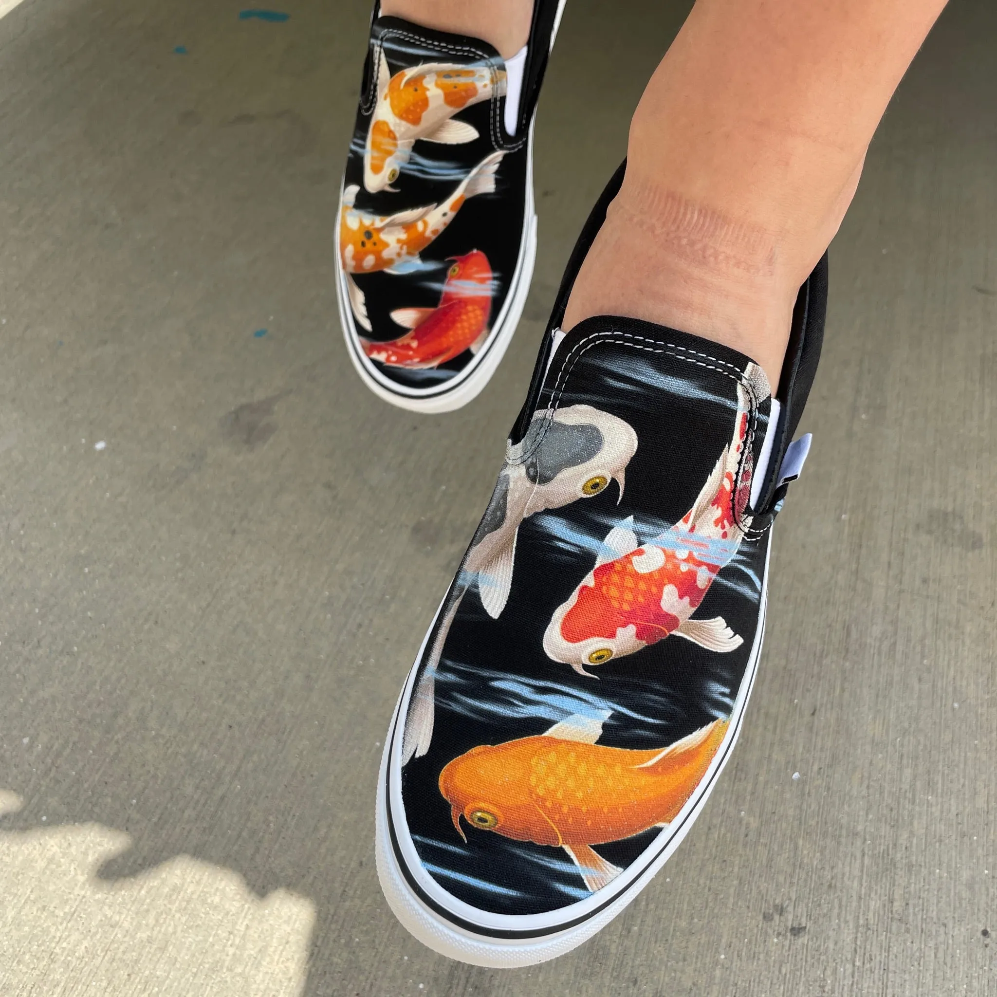 Koi Pond - Black Slip On Vans