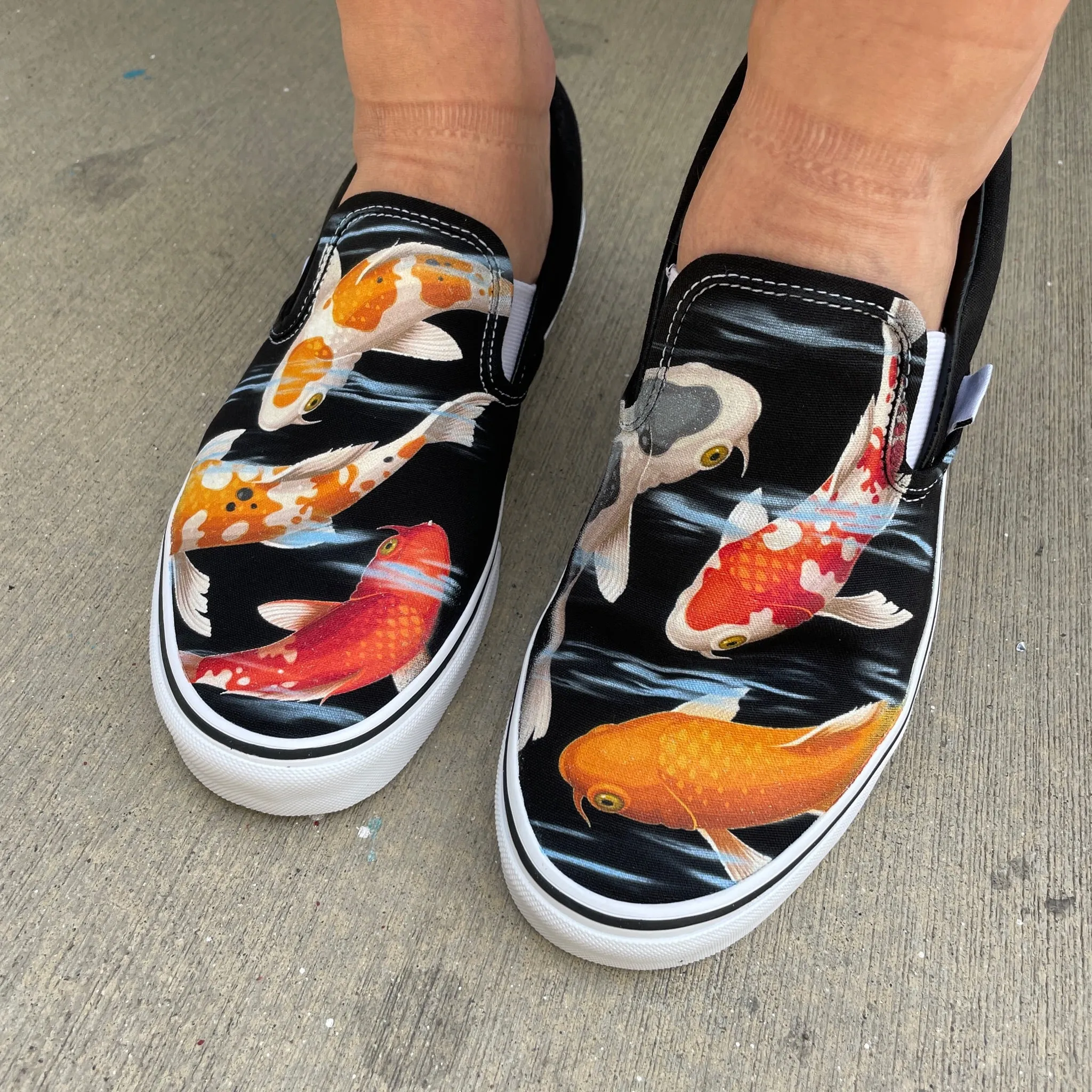 Koi Pond - Black Slip On Vans