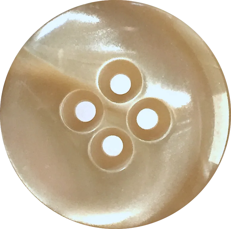 LAST ONES Khaki / Tan Designer 7/8" Coat Button, 4-holes, "Ocean"