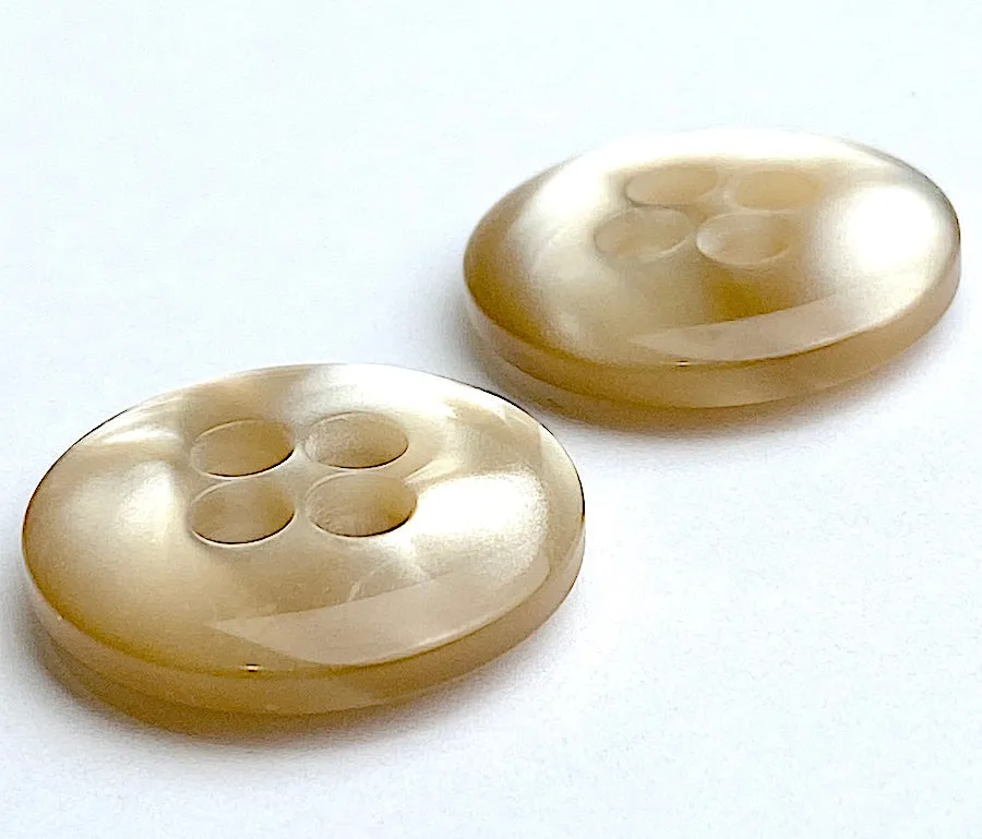 LAST ONES Khaki / Tan Designer 7/8" Coat Button, 4-holes, "Ocean"