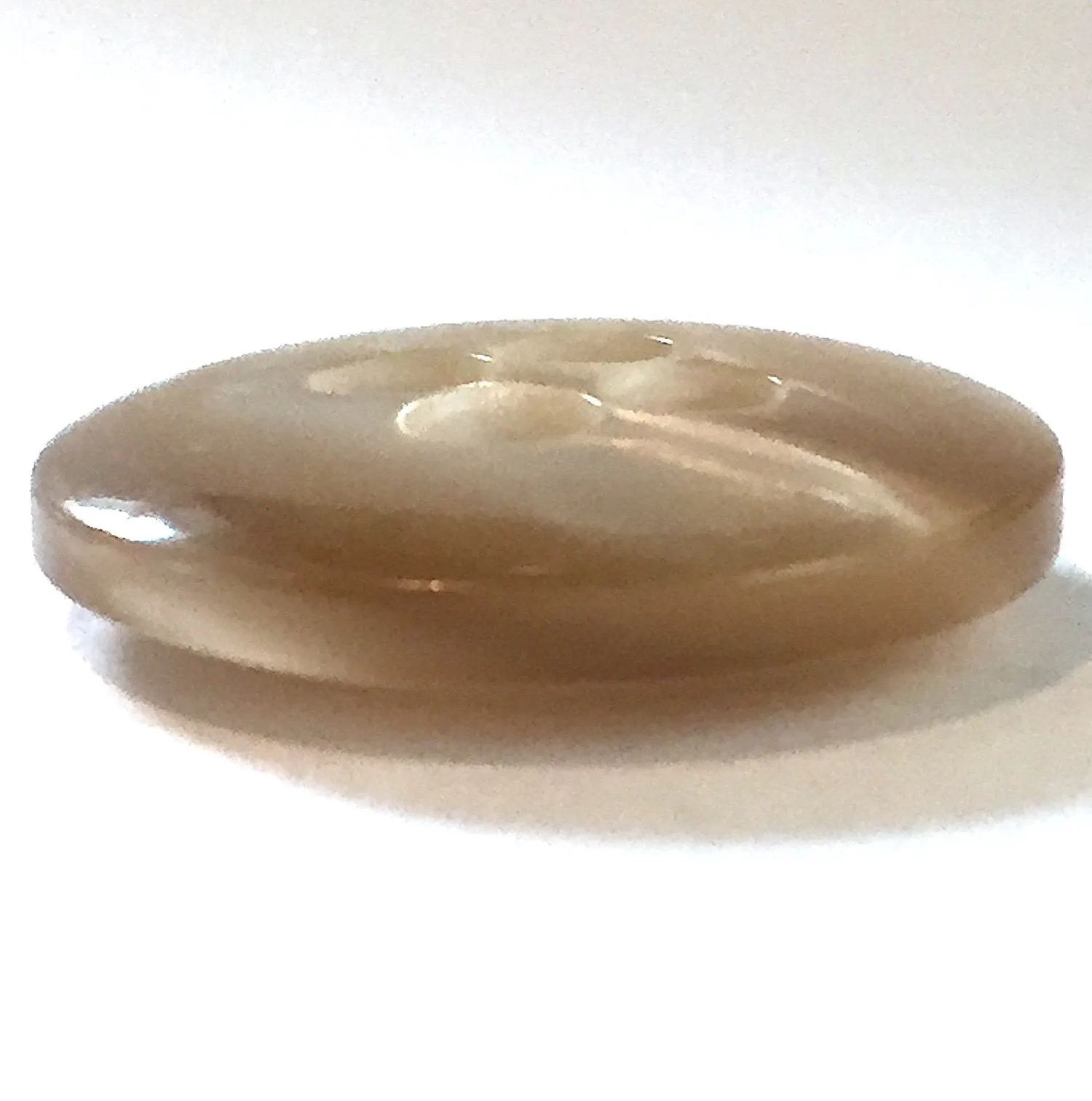 LAST ONES Khaki / Tan Designer 7/8" Coat Button, 4-holes, "Ocean"