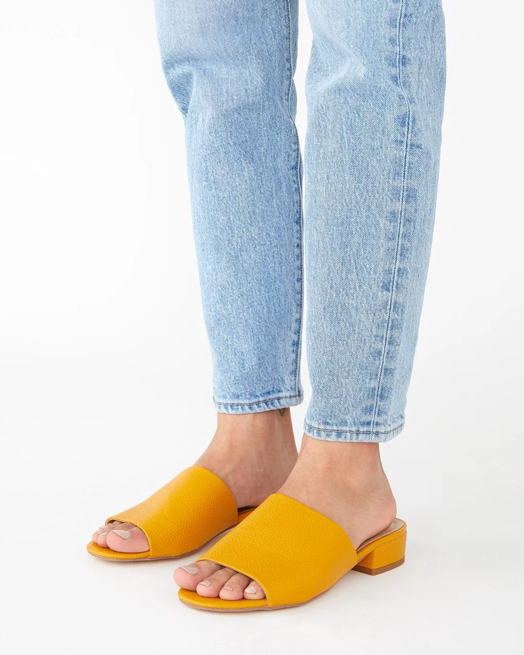 Leather Slip-on Shoes - Yellow