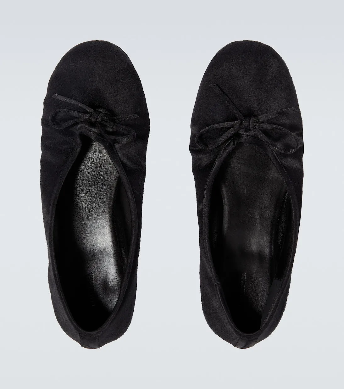 Leopold Balenciaga satin ballet flats, black