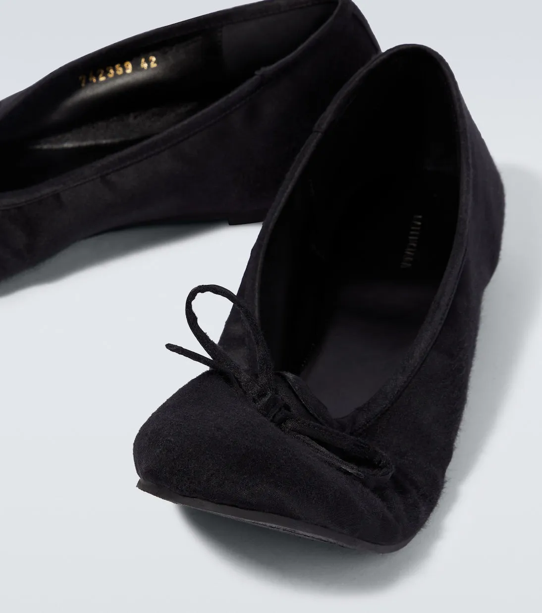 Leopold Balenciaga satin ballet flats, black